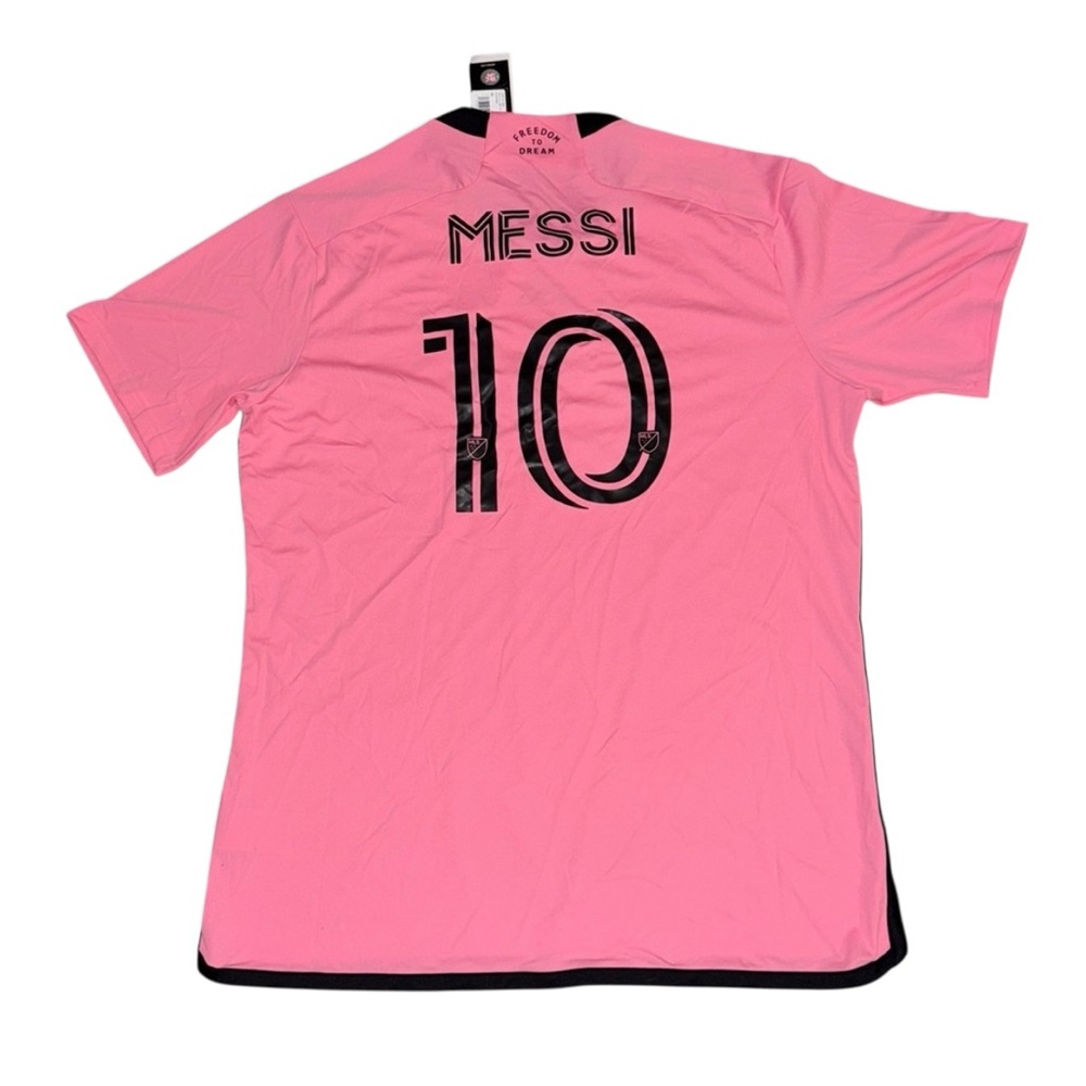 Messi Authentic Adidas Pink and Black Soccer Jersey - Picture 4 of 4